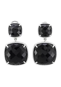 Onyx Earrings set in Sterling Silver