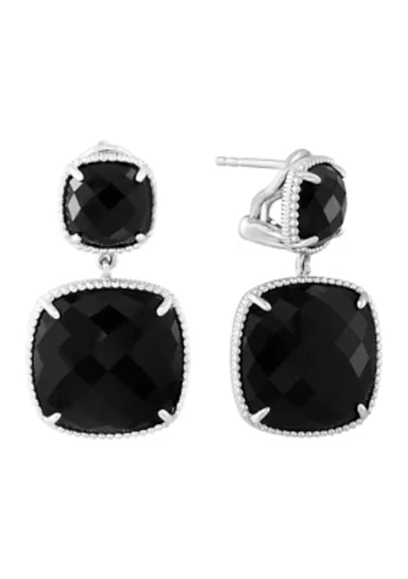 Onyx Earrings set in Sterling Silver