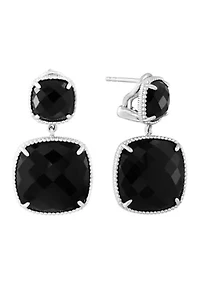 Onyx Earrings set in Sterling Silver