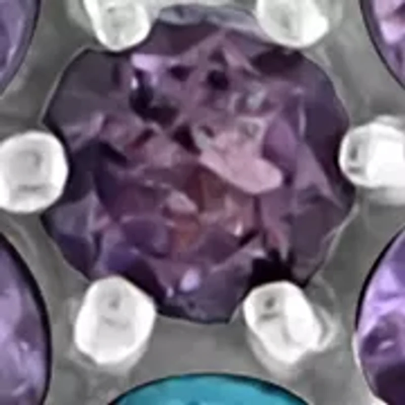 Amethyst and Blue Topaz Earrings in Sterling Silver