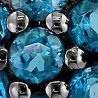 London Blue Topaz Turtle Earrings in Sterling Silver