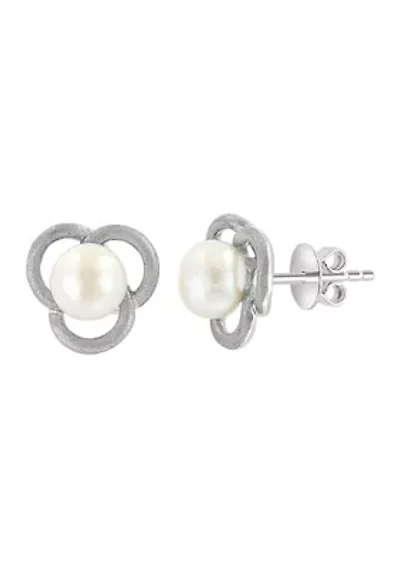 Freshwater Pearl Stud Earrings in Sterling Silver