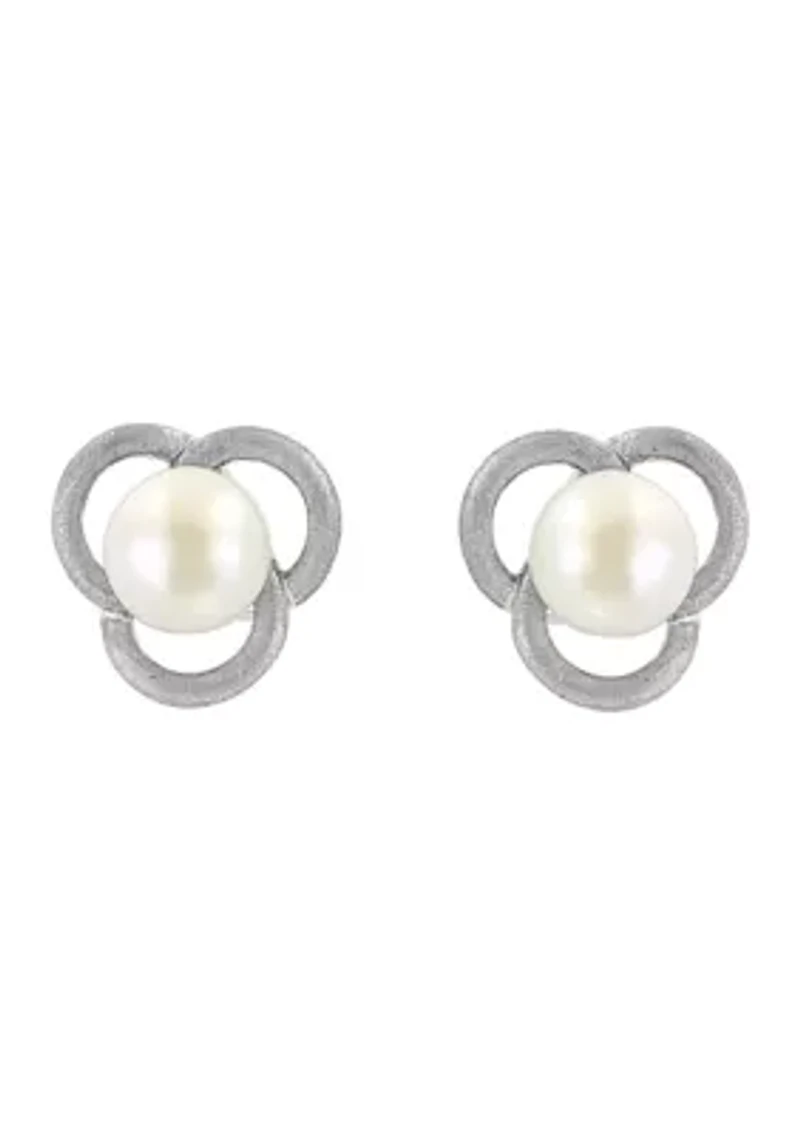 Freshwater Pearl Stud Earrings in Sterling Silver