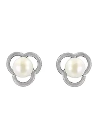 Freshwater Pearl Stud Earrings in Sterling Silver