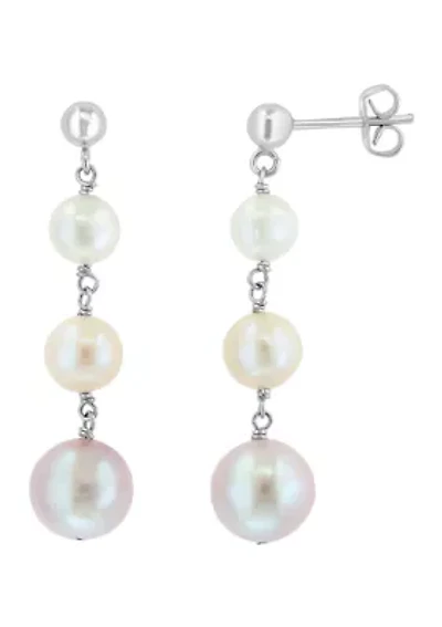 Sterling Silver Freshwater Pearl Drop Earrings 