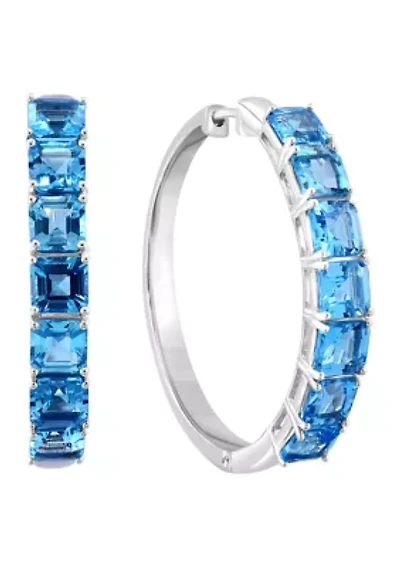 Sterling Silver Blue Topaz Earrings