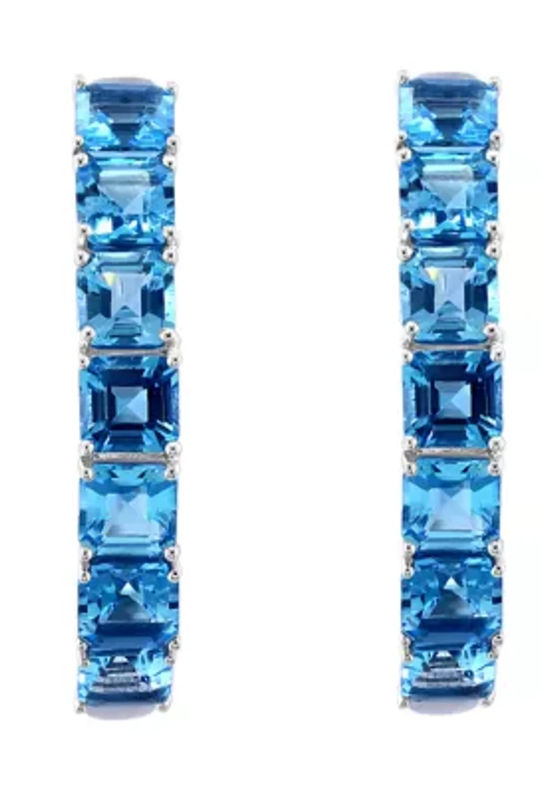 Sterling Silver Blue Topaz Earrings