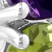 Amethyst, Blue Topaz, Citrine, Garnet, Peridot Hoop Earrings in Sterling Silver