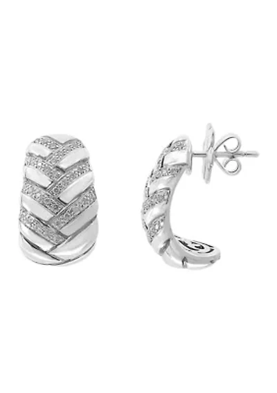 Sterling Silver Diamond Earrings