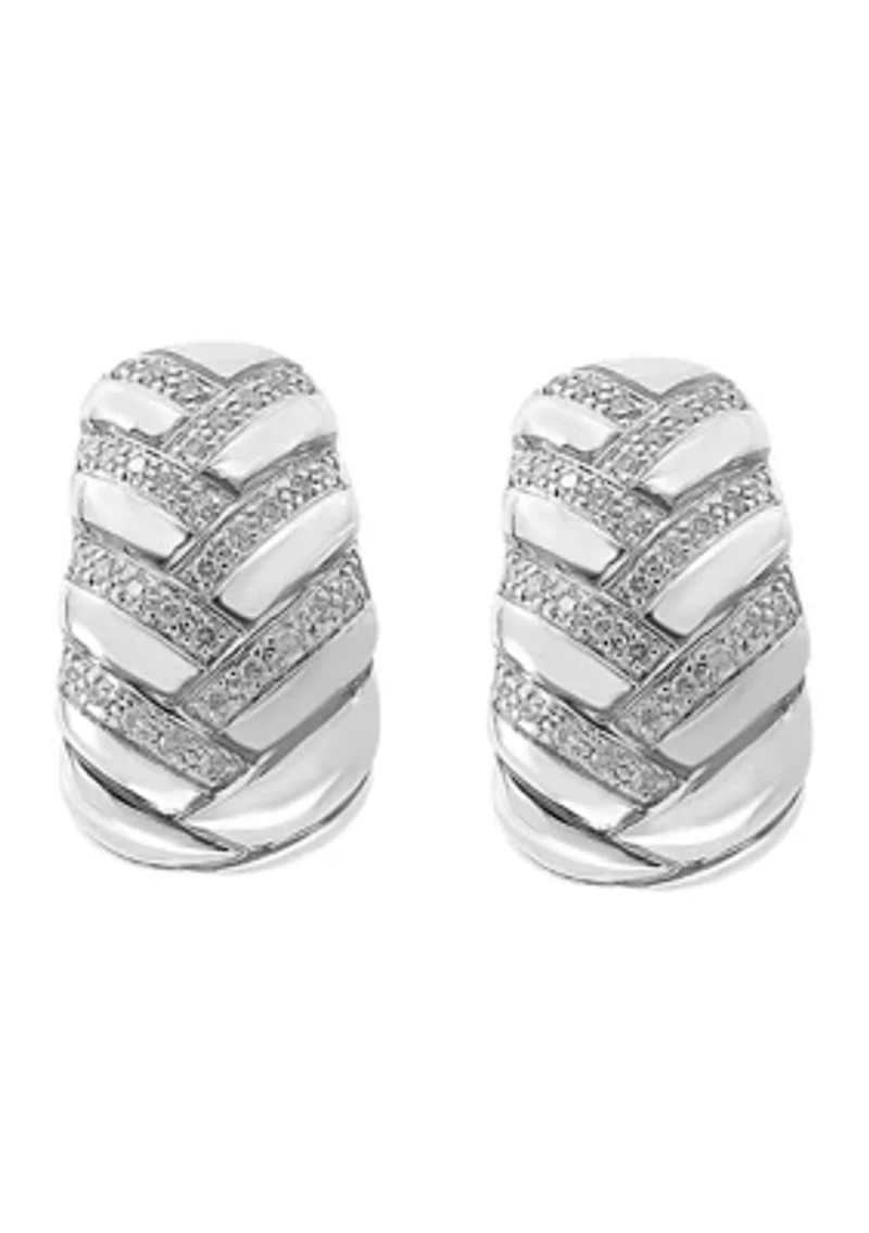Sterling Silver Diamond Earrings