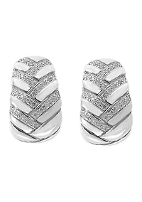Sterling Silver Diamond Earrings