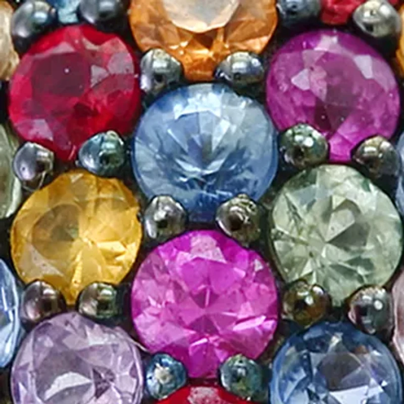 Mixed Sapphire Hoop Earrings in Sterling Silver