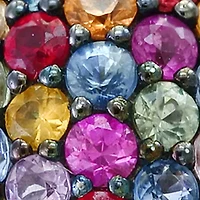 Mixed Sapphire Hoop Earrings in Sterling Silver