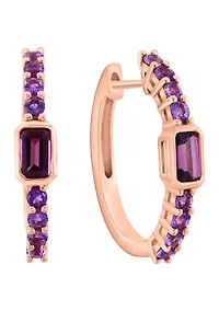 1.2 ct. t.w. Amethyst, Rhodolite Earrings in 14K Rose Gold