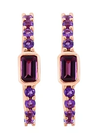 1.2 ct. t.w. Amethyst, Rhodolite Earrings in 14K Rose Gold
