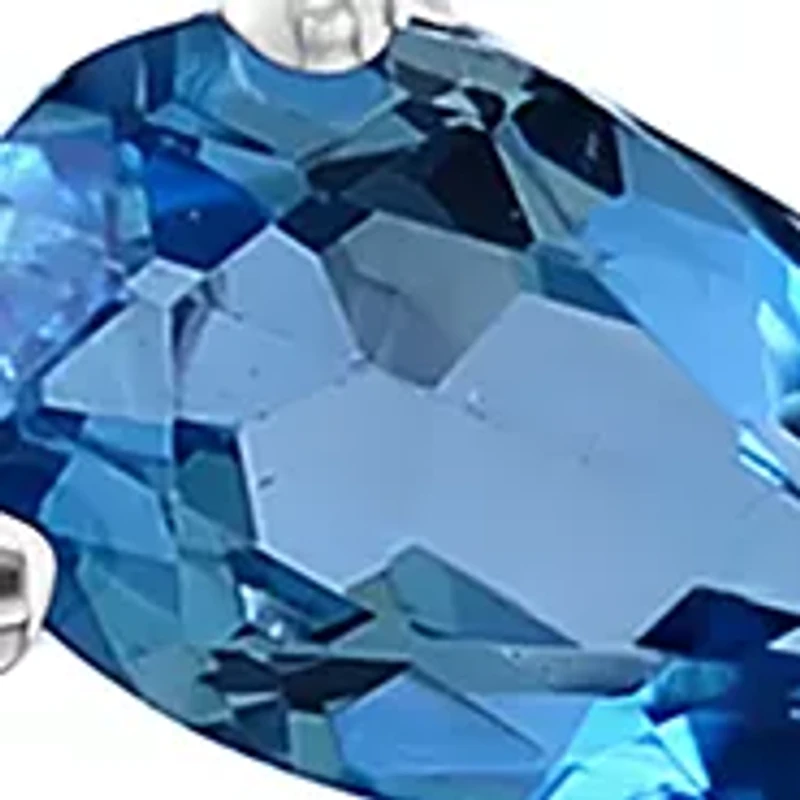 1/10 ct. t.w. Diamond, 3.2 ct. t.w. London Blue Topaz Earrings in 14K White Gold