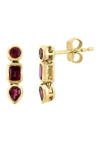 Rhodolite Earrings in 14K Yellow Gold