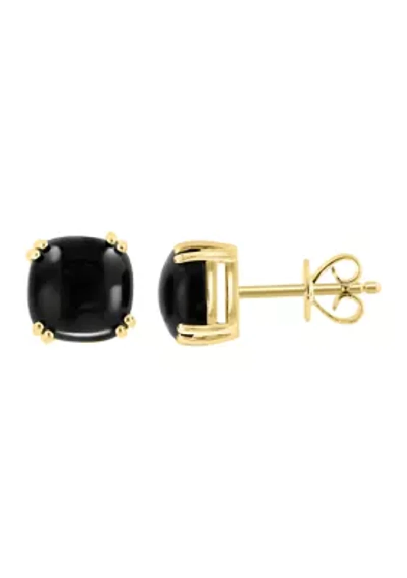 Onyx Earrings in 14K Yellow Gold