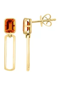 Citrine Drop Earrings in 14K Yellow Gold