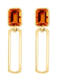 Citrine Drop Earrings in 14K Yellow Gold