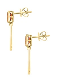 Citrine Drop Earrings in 14K Yellow Gold