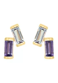 3/8 ct. t.w. Amethyst, Pink Amethyst Earrings in 14K Yellow Gold