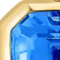 Diamond and Blue Topaz Earrings in 14K Yellow Gold