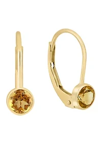 14K Yellow Gold Citrine Earrings