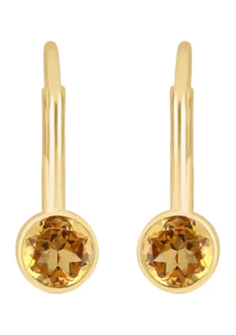 14K Yellow Gold Citrine Earrings