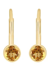 14K Yellow Gold Citrine Earrings