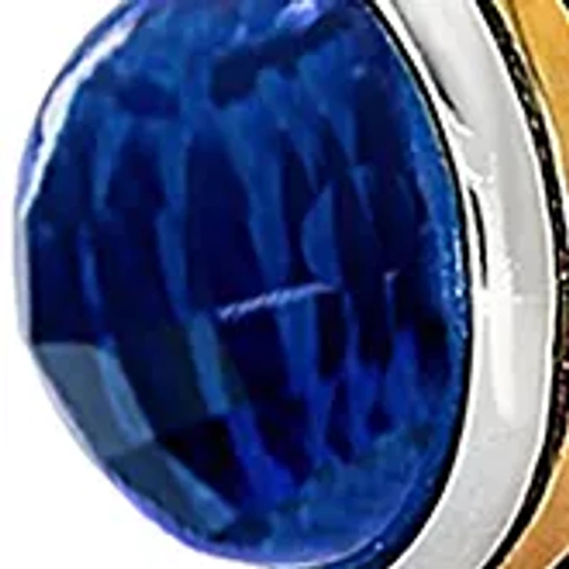 18K Yellow Gold Blue Topaz Hinge Bangle Bracelet