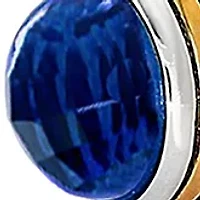18K Yellow Gold Blue Topaz Hinge Bangle Bracelet