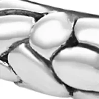 White Sapphire and Freshwater Pearl Bangle in Sterling Silver 