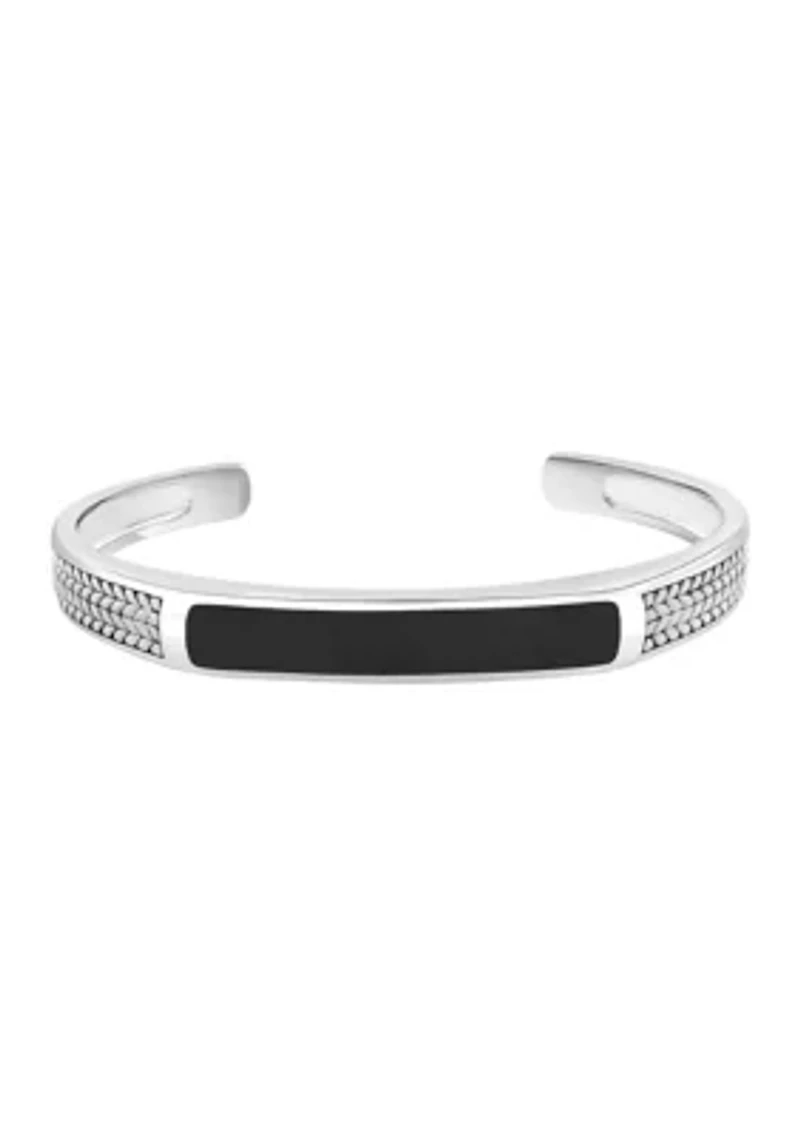 Onyx Bangle Bracelet in Sterling Silver