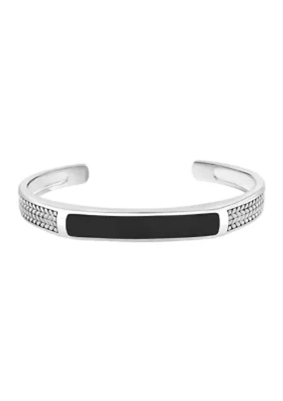 Onyx Bangle Bracelet in Sterling Silver
