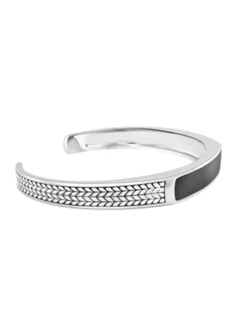 Onyx Bangle Bracelet in Sterling Silver