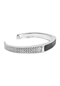 Onyx Bangle Bracelet in Sterling Silver