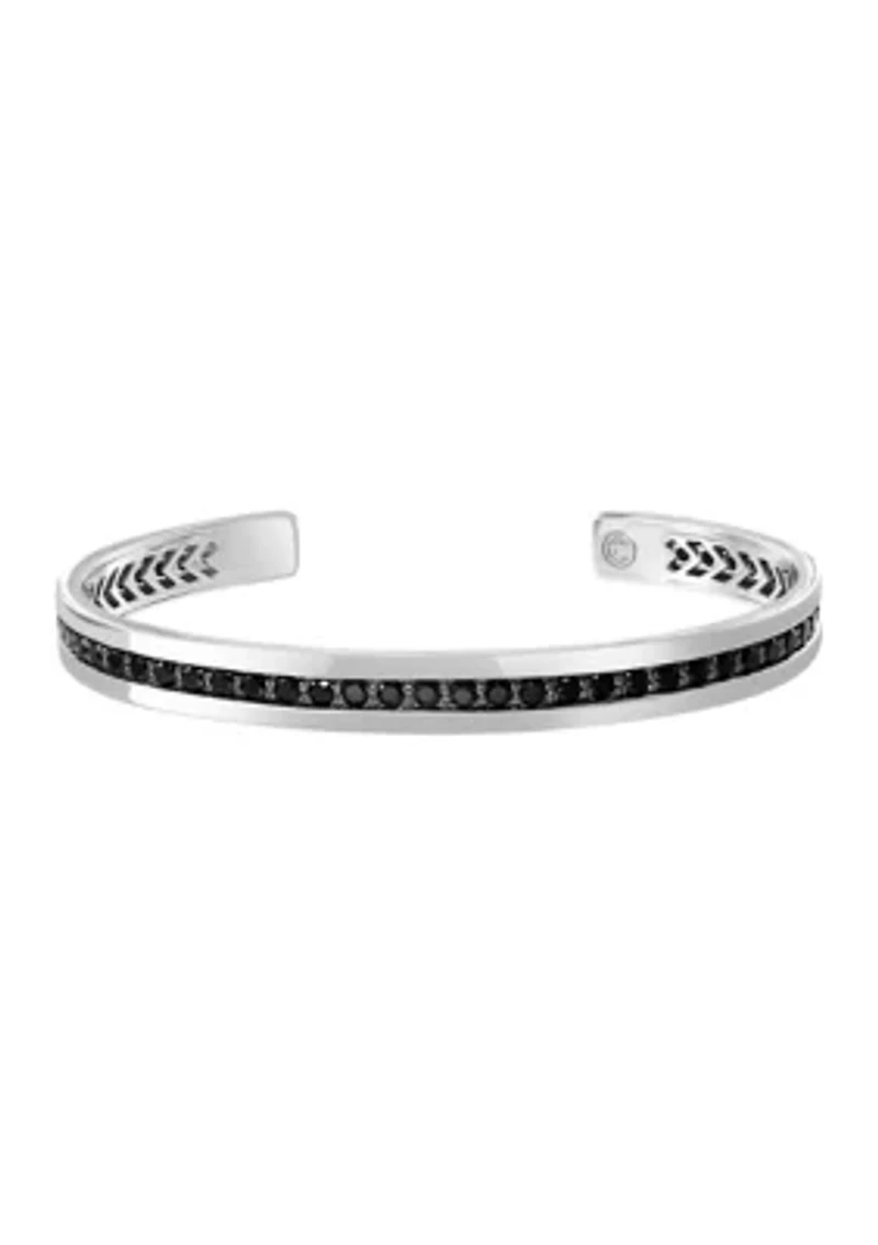 Sterling Silver Black Spinel Bangle
