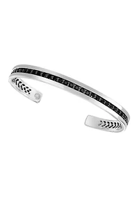 Sterling Silver Black Spinel Bangle