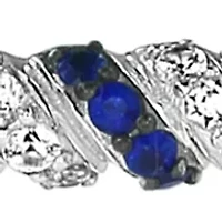 Sterling Silver Sapphire White Sapphire Bangle