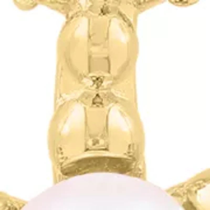 Freshwater Pearl Pendant Necklace in 14K Gold Over Silver