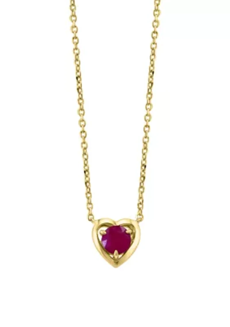 925 Gold Plated Silver Ruby Necklace 