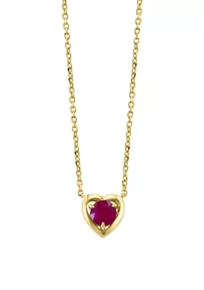925 Gold Plated Silver Ruby Necklace 