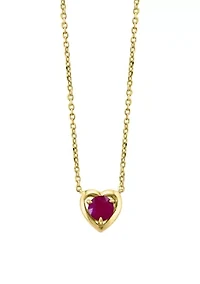 925 Gold Plated Silver Ruby Necklace 