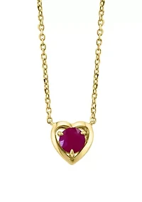 925 Gold Plated Silver Ruby Necklace 