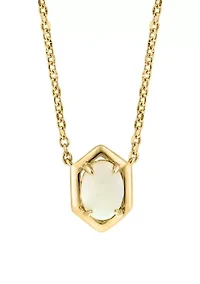 925 Gold Plated Silver Opal Oval Necklace 