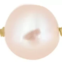 Peach Freshwater Pearl Necklace in Gold Plated Over Sterling Silver 