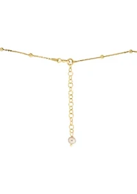 Peach Freshwater Pearl Necklace in Gold Plated Over Sterling Silver 
