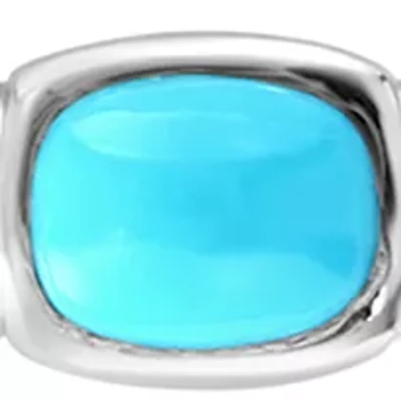 Turquoise Necklace in Sterling Silver and 14K Yellow Gold