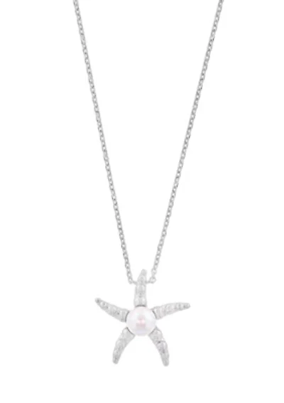Freshwater Pearl Pendant Necklace in Sterling Silver